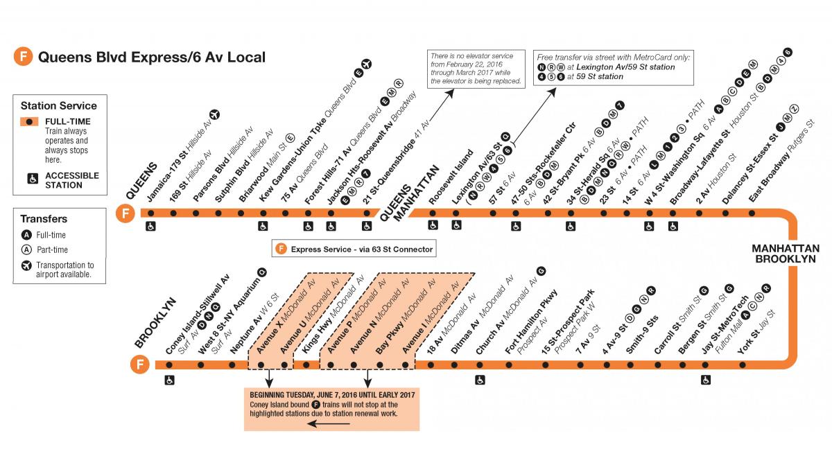 F vlakom Manhattan na karti