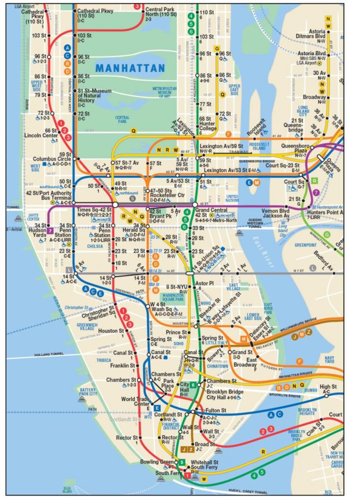 karta za metro u donjem Manhattanu
