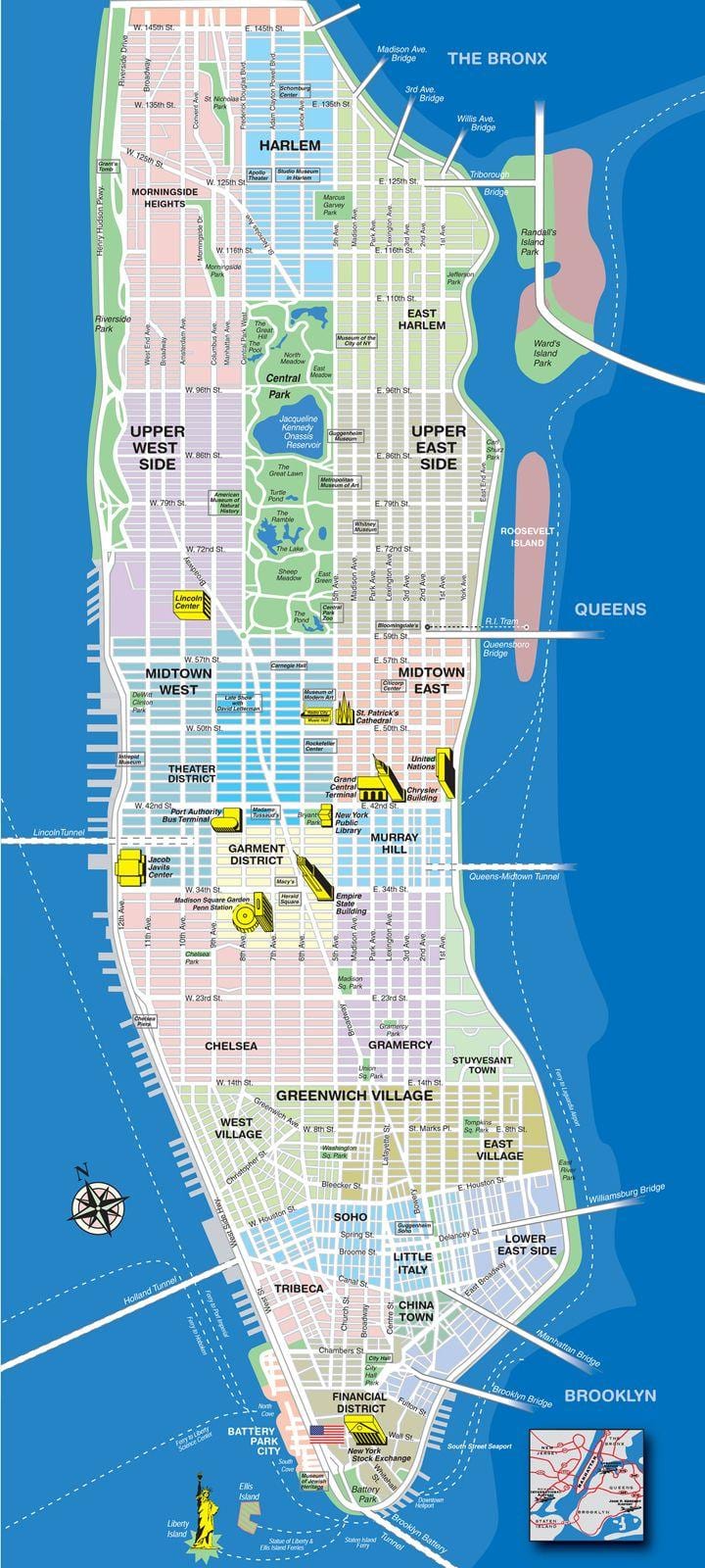 karta otoka Manhattan