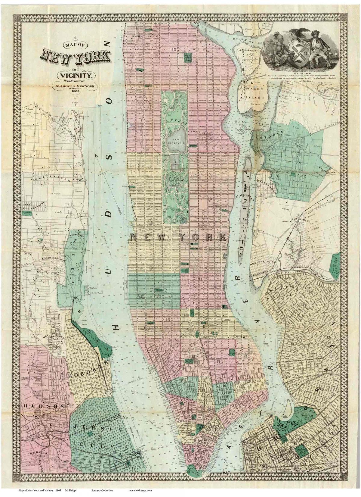 povijesne karte Manhattana