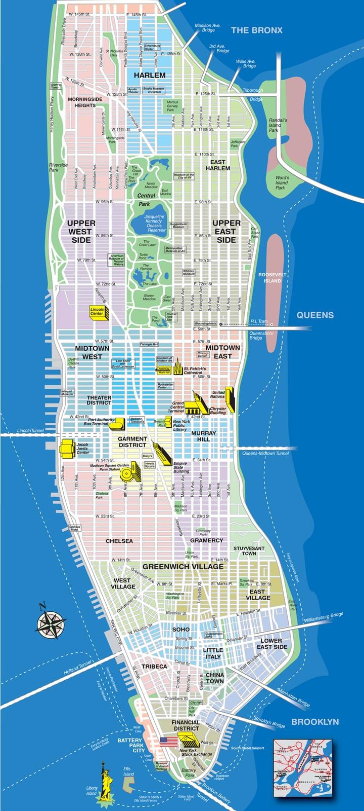 karta aveniji na Manhattanu