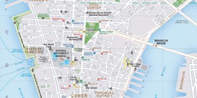 Karta Donjem Dijelu Manhattana U New Yorku