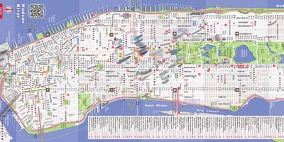 Detaljna karta na Manhattanu, New York