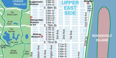Karta gornjeg East-zaida Manhattana