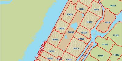 ZIP code za New York Manhattan kartica
