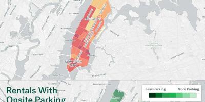 Parkiralište New York mapa ulica Manhattana
