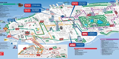 Turističke atrakcije Manhattana karti
