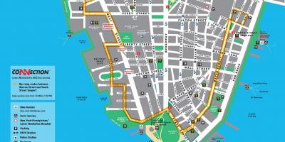 Donji Manhattan šetnja po karti